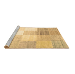 Sideview of Machine Washable Abstract Brown Contemporary Rug, wshcon957brn