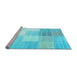 Sideview of Machine Washable Abstract Light Blue Contemporary Rug, wshcon957lblu