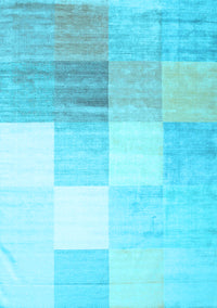 Abstract Light Blue Contemporary Rug, con957lblu