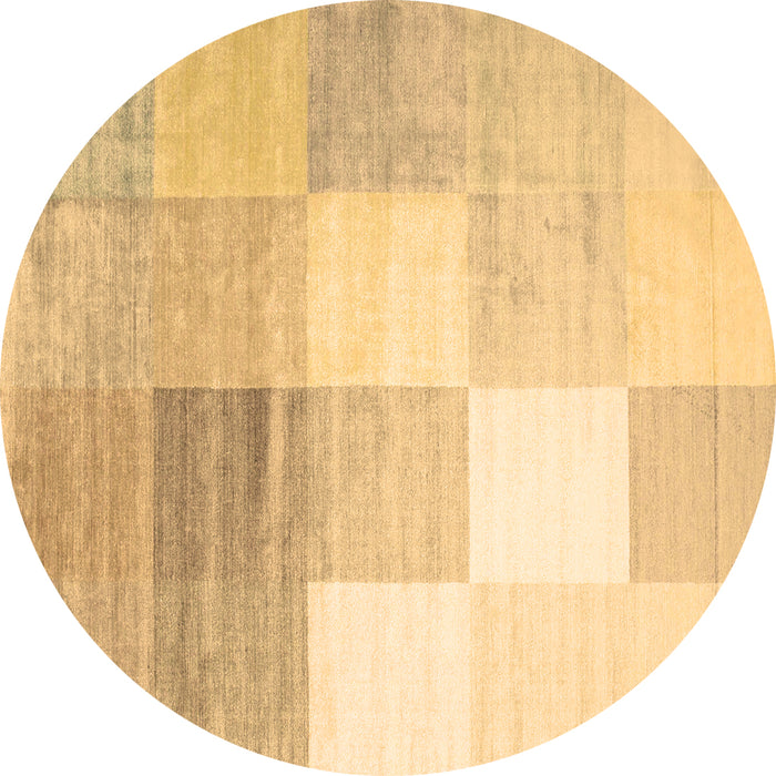 Round Machine Washable Abstract Brown Contemporary Rug, wshcon957brn