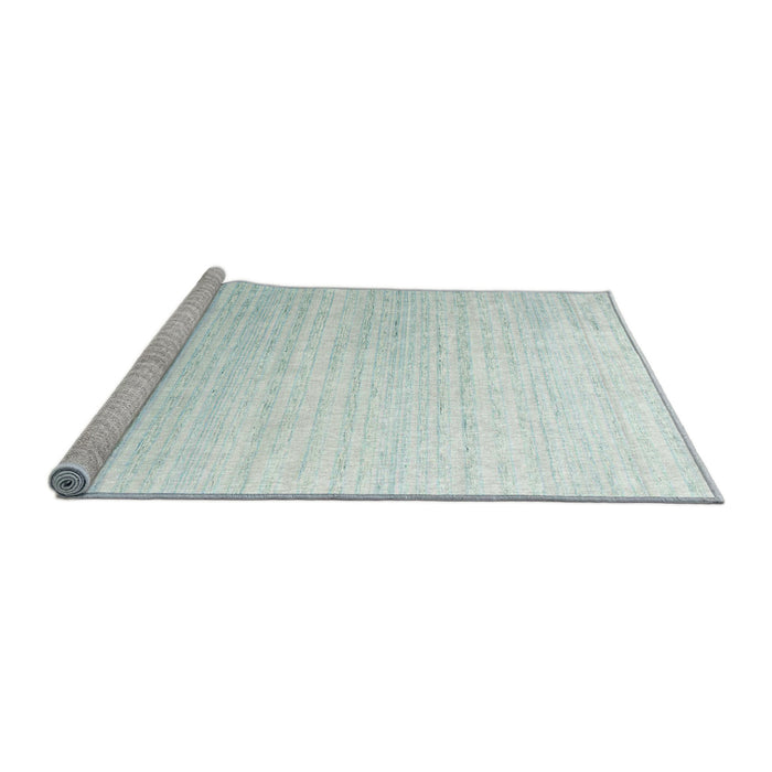 Serging Thickness of Machine Washable Contemporary Light Steel Blue Rug, wshcon958
