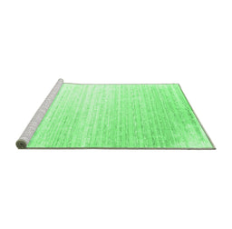 Sideview of Machine Washable Abstract Emerald Green Contemporary Area Rugs, wshcon958emgrn