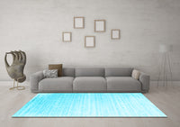 Machine Washable Abstract Light Blue Contemporary Rug, wshcon958lblu