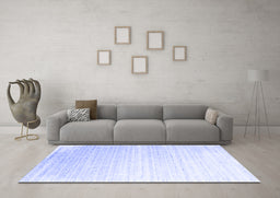 Machine Washable Abstract Blue Contemporary Rug in a Living Room, wshcon958blu