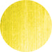 Round Machine Washable Abstract Yellow Contemporary Rug, wshcon958yw