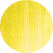 Round Abstract Yellow Contemporary Rug, con958yw