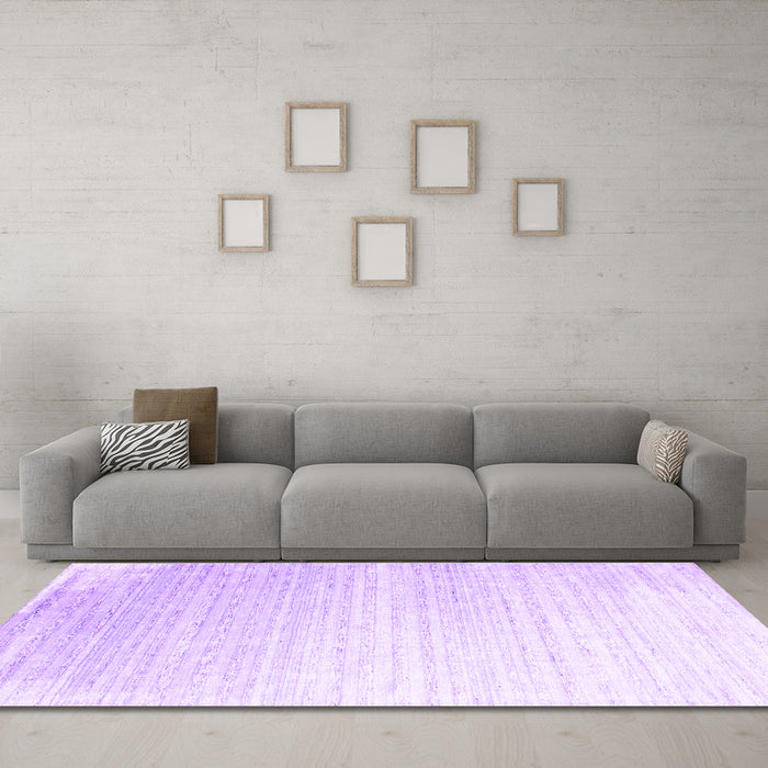 Machine Washable Abstract Purple Contemporary Area Rugs in a Living Room, wshcon958pur
