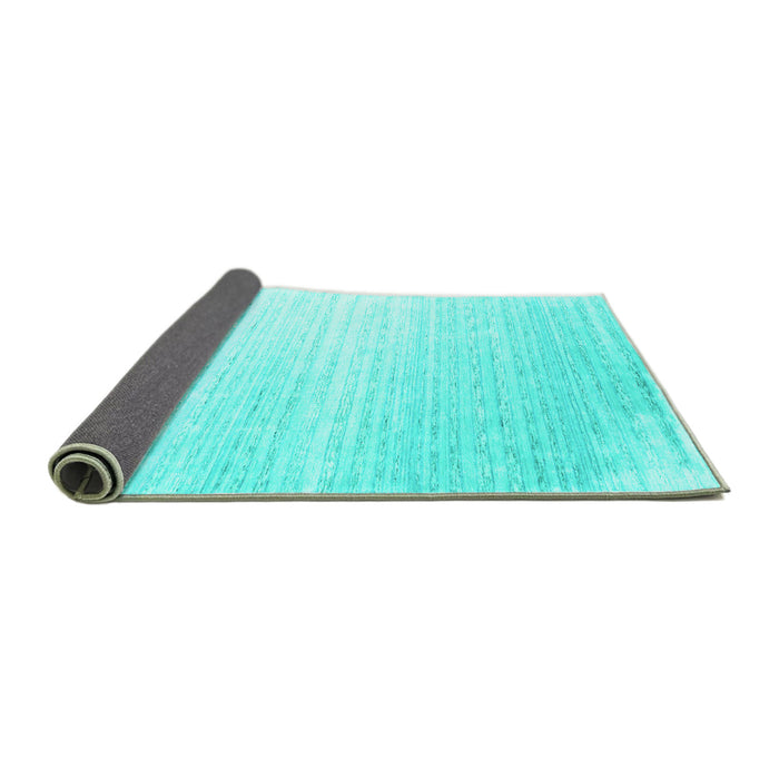 Sideview of Abstract Turquoise Contemporary Rug, con958turq