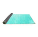 Sideview of Abstract Turquoise Contemporary Rug, con958turq