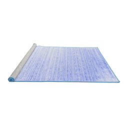 Sideview of Machine Washable Abstract Blue Contemporary Rug, wshcon958blu