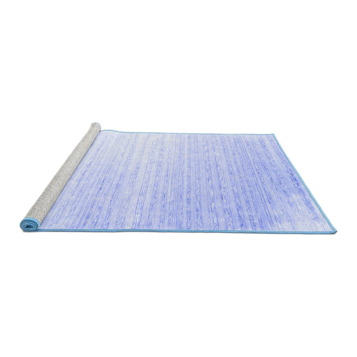 Sideview of Machine Washable Abstract Blue Contemporary Rug, wshcon958blu