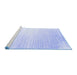 Sideview of Machine Washable Abstract Blue Contemporary Rug, wshcon958blu