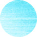 Round Abstract Light Blue Contemporary Rug, con958lblu