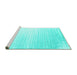 Sideview of Machine Washable Abstract Turquoise Contemporary Area Rugs, wshcon958turq