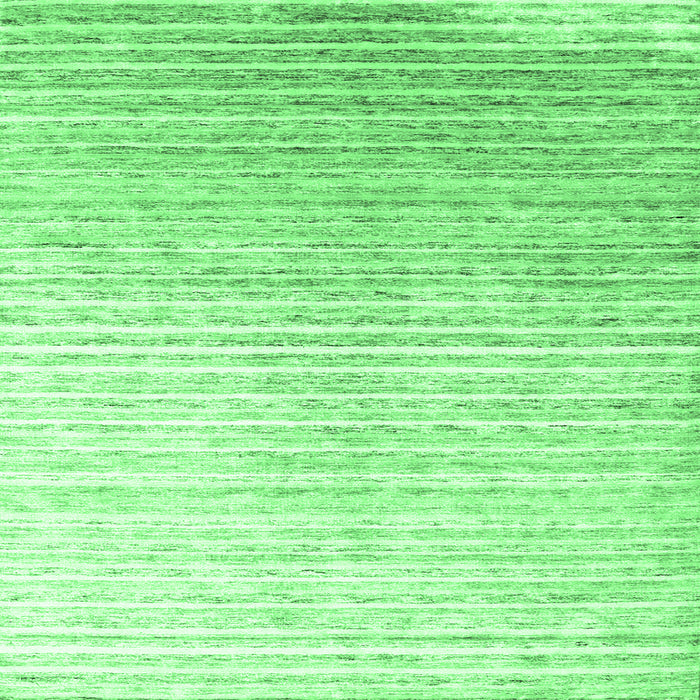 Square Machine Washable Abstract Emerald Green Contemporary Area Rugs, wshcon959emgrn