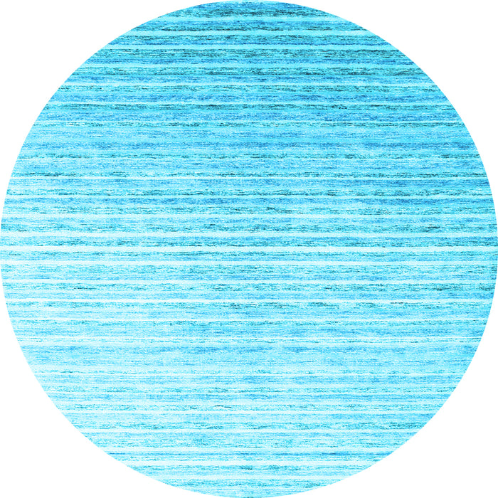 Round Abstract Light Blue Contemporary Rug, con959lblu
