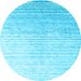 Round Abstract Light Blue Contemporary Rug, con959lblu