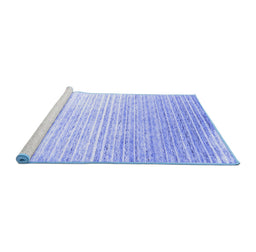 Sideview of Machine Washable Abstract Blue Contemporary Rug, wshcon959blu