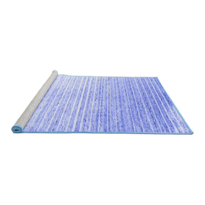 Sideview of Machine Washable Abstract Blue Contemporary Rug, wshcon959blu