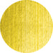 Round Abstract Yellow Contemporary Rug, con959yw