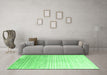 Machine Washable Abstract Emerald Green Contemporary Area Rugs in a Living Room,, wshcon959emgrn