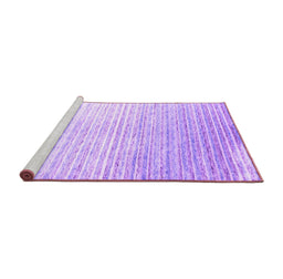 Sideview of Machine Washable Abstract Purple Contemporary Area Rugs, wshcon959pur