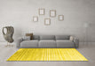 Machine Washable Abstract Yellow Contemporary Rug in a Living Room, wshcon959yw