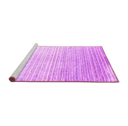 Sideview of Machine Washable Abstract Pink Contemporary Rug, wshcon959pnk