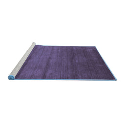 Sideview of Machine Washable Abstract Blue Contemporary Rug, wshcon95blu
