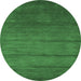 Round Abstract Emerald Green Contemporary Rug, con95emgrn