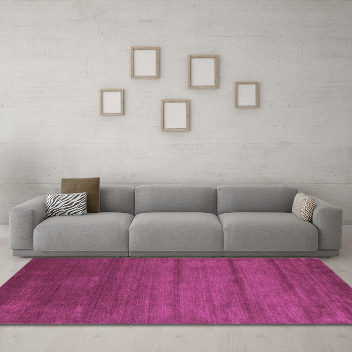 Machine Washable Abstract Purple Contemporary Area Rugs in a Living Room, wshcon95pur