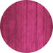 Round Machine Washable Abstract Pink Contemporary Rug, wshcon95pnk