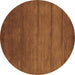 Round Abstract Brown Contemporary Rug, con95brn