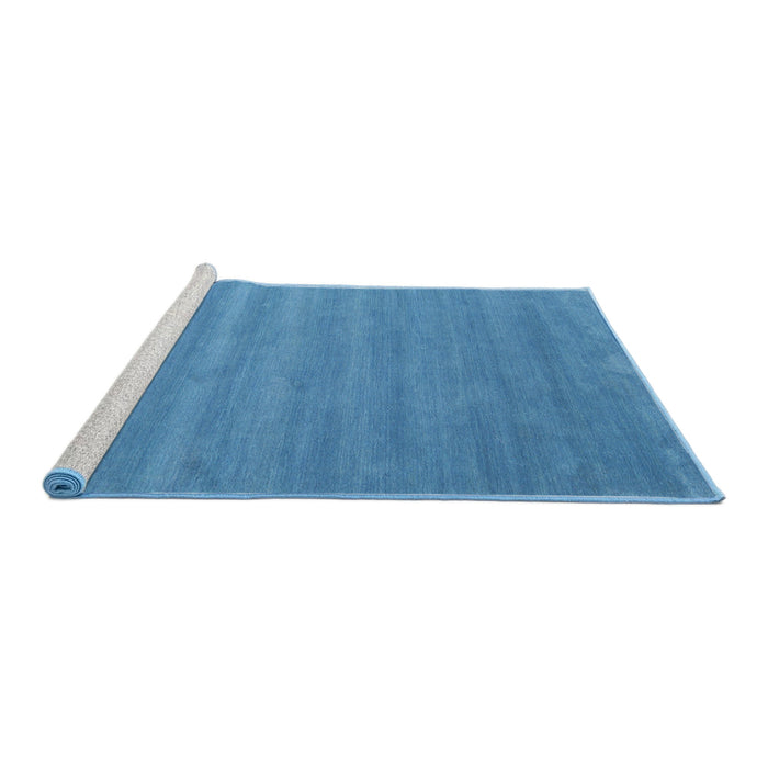 Serging Thickness of Machine Washable Contemporary Blue Rug, wshcon96
