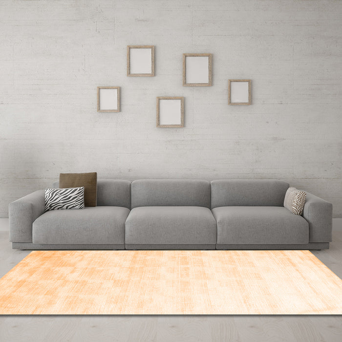 Machine Washable Solid Orange Modern Area Rugs in a Living Room, wshcon960org
