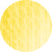 Round Machine Washable Solid Yellow Modern Rug, wshcon960yw