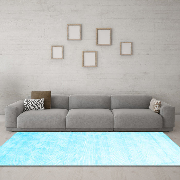 Machine Washable Solid Light Blue Modern Rug in a Living Room, wshcon960lblu
