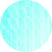 Round Solid Turquoise Modern Rug, con960turq