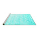 Sideview of Machine Washable Solid Turquoise Modern Area Rugs, wshcon960turq