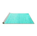 Sideview of Machine Washable Abstract Turquoise Contemporary Area Rugs, wshcon961turq