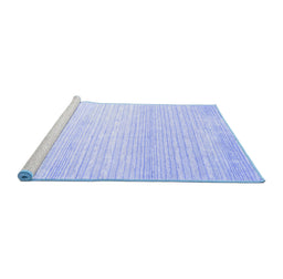 Sideview of Machine Washable Abstract Blue Contemporary Rug, wshcon961blu
