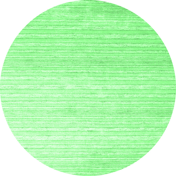 Round Machine Washable Abstract Emerald Green Contemporary Area Rugs, wshcon961emgrn