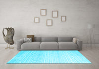 Machine Washable Abstract Light Blue Contemporary Rug, wshcon961lblu