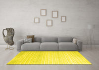 Machine Washable Abstract Yellow Contemporary Rug, wshcon961yw