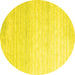 Round Abstract Yellow Contemporary Rug, con961yw