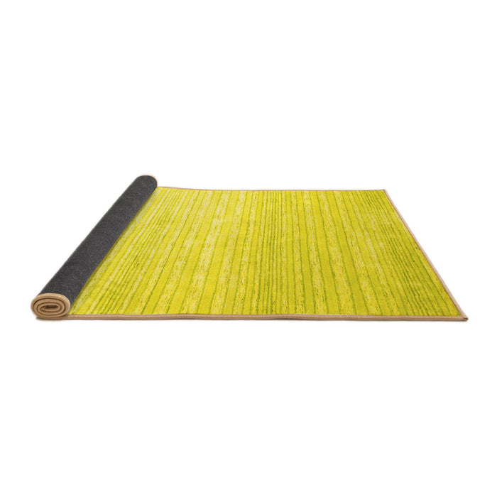 Sideview of Abstract Yellow Contemporary Rug, con961yw