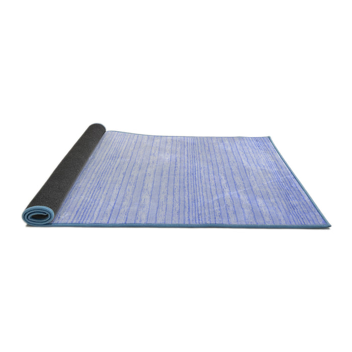 Sideview of Abstract Blue Contemporary Rug, con961blu