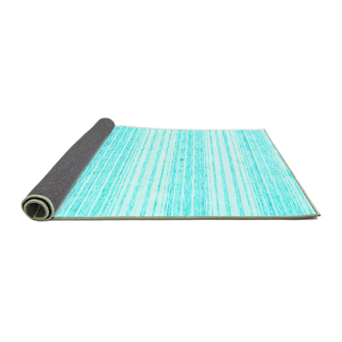 Sideview of Abstract Turquoise Contemporary Rug, con962turq