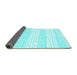 Sideview of Abstract Turquoise Contemporary Rug, con962turq