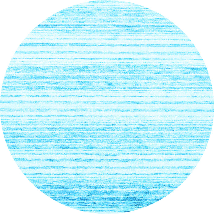 Round Abstract Light Blue Contemporary Rug, con962lblu